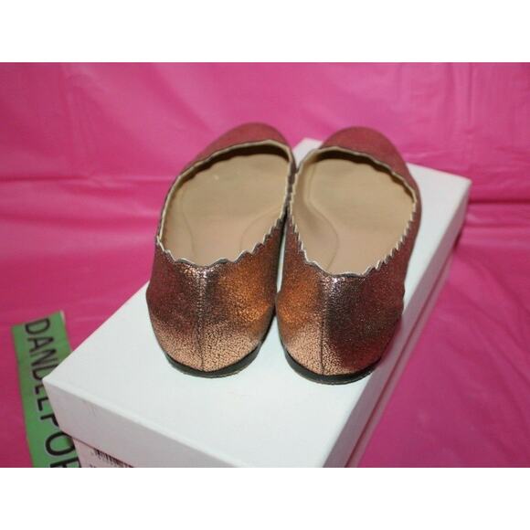 Chloe Pink Gold Ballerina Shoes Scalloped Ballet Flats IA012 Size 36.5 Women's 6 - Picture 4 of 8